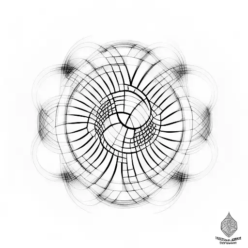 A minimalist tattoo depicting a soundwave pattern transformed into a mathematical fractal tattoo design idea