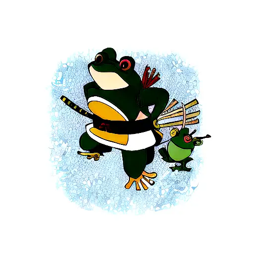 frog samurai tattoo design idea