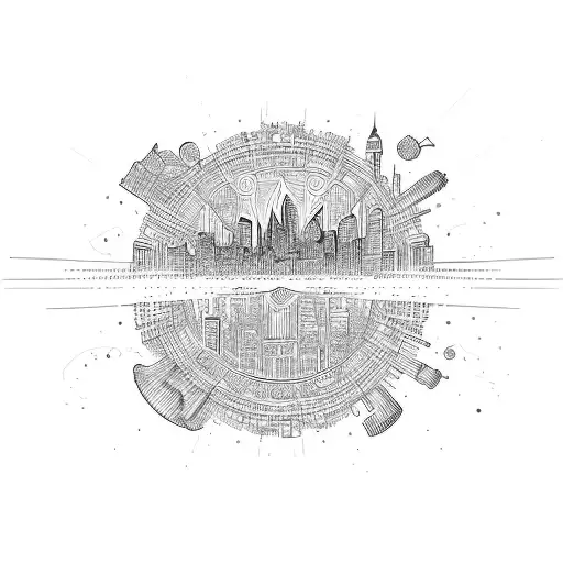 London Skyline  tattoo design idea
