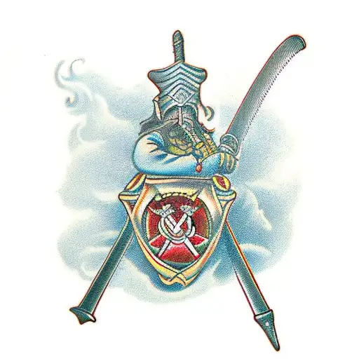 three musketeers swords tattoo design idea