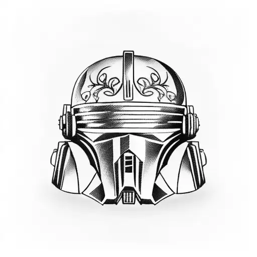 sugar skull designs on a mandalorian helmet  tattoo design idea