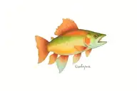 Greenback cutthroat trout with mountains and a fishing quote tattoo design idea