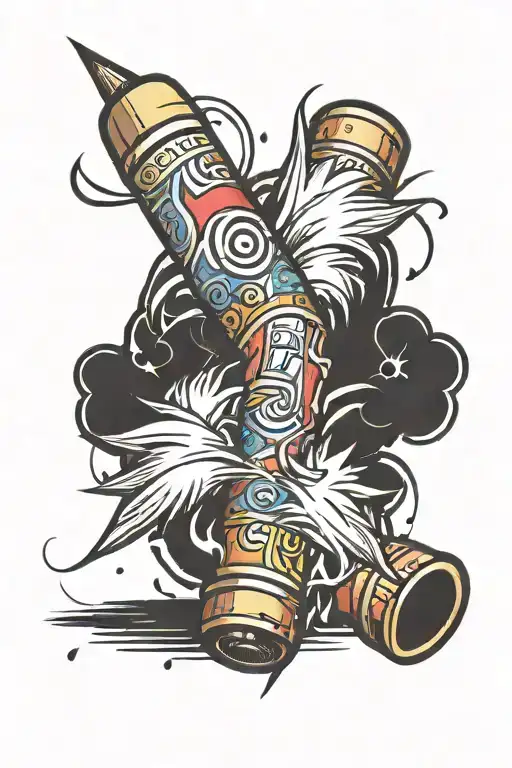 firecracker with scroll wrapped tattoo design idea