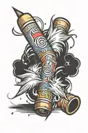 firecracker with scroll wrapped tattoo design idea