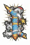 firecracker with scroll wrapped tattoo design idea