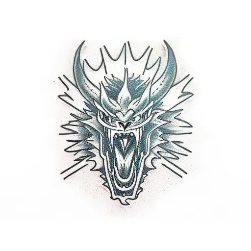 angry dragon  tattoo design idea