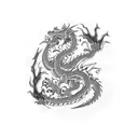 angry dragon  tattoo design idea