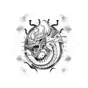 angry dragon  tattoo design idea