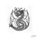 angry dragon  tattoo design idea