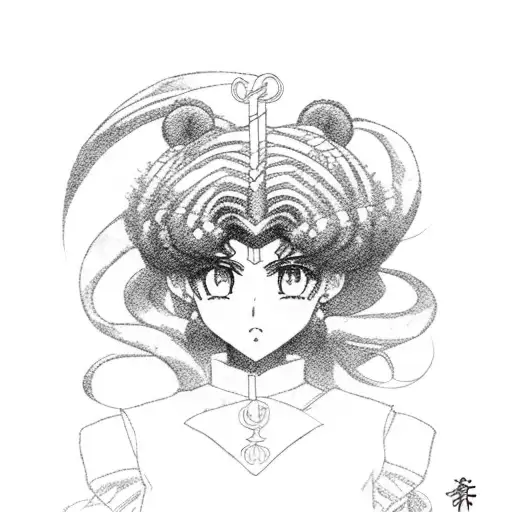black sailor moon  tattoo design idea