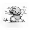 cloud with hustler  tattoo design idea