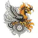 tattoo, phoenix, libra, mandala tattoo design idea
