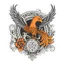 tattoo, phoenix, libra, mandala tattoo design idea