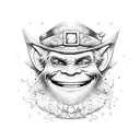 smiling leprechaun tattoo design idea