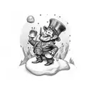 smiling leprechaun tattoo design idea