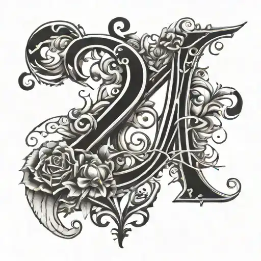 lettering alphabet representing eternal love tattoo design idea