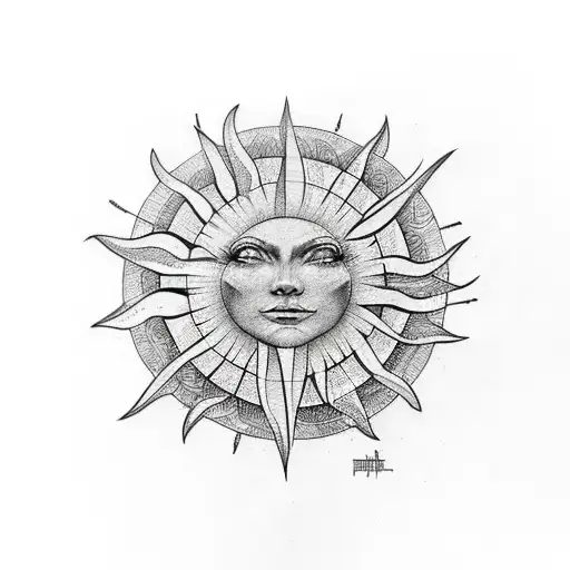 sublime sun half sleeve  tattoo design idea