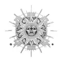 sublime sun half sleeve  tattoo design idea