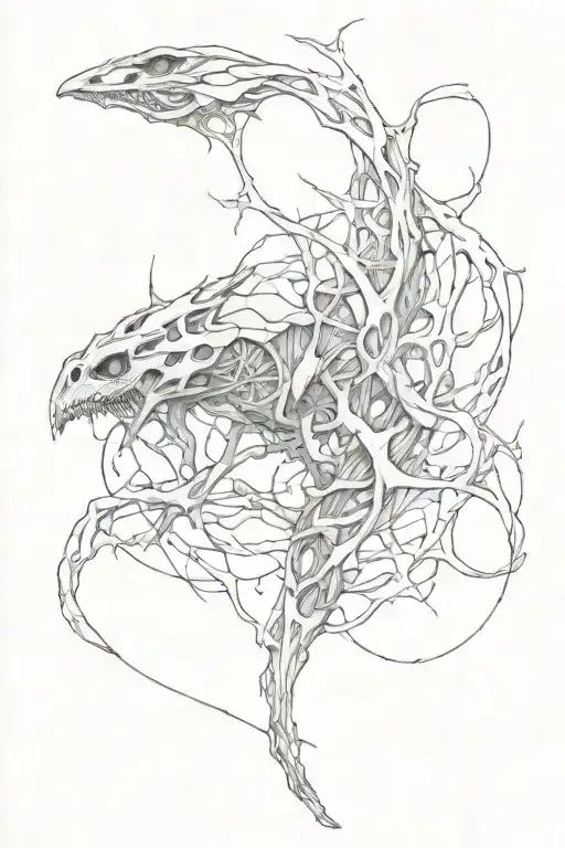 bio organical ripping tattoo design idea
