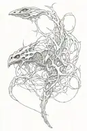 bio organical ripping tattoo design idea