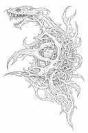 bio organical ripping tattoo design idea