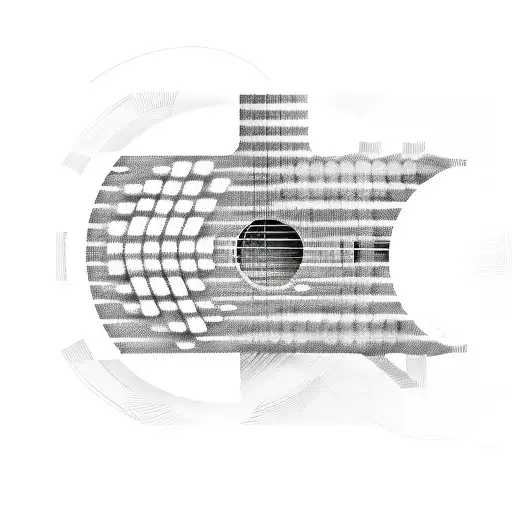 A binary code pattern forming a guitar tattoo design idea