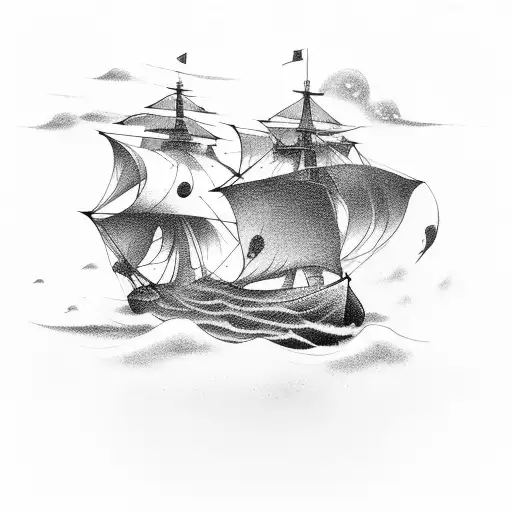 ship in a storm tattoo design idea