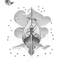 ship in a storm tattoo design idea