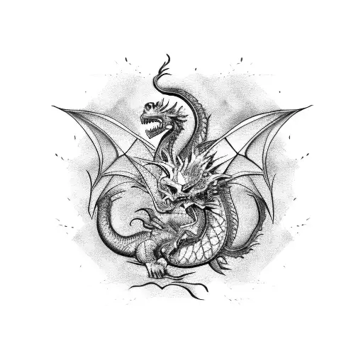 dragon Phoenix tiger tortoise  tattoo design idea