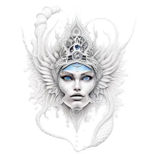 water god air goddess tattoo design idea
