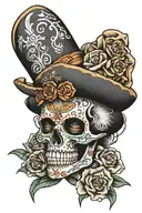 mexican skull smoking tattoo design idea