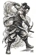 yasuo fighting Yone  tattoo design idea