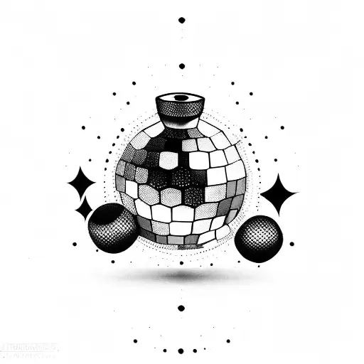disco ball abstract tattoo design idea