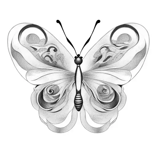 butterfly and semicolon tattoo design idea