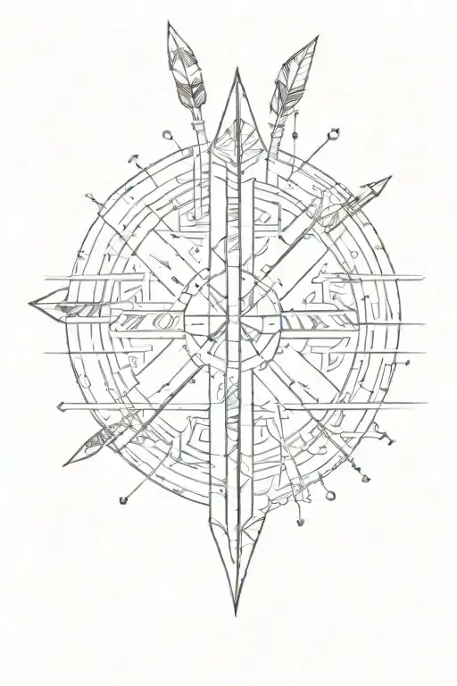 indigenous arrow design tattoo design idea