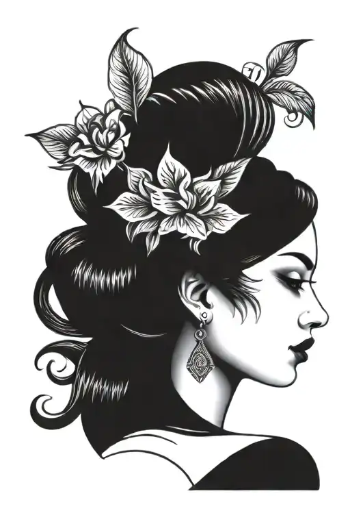 lady head tattoo tattoo design idea