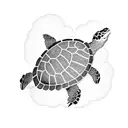 Turtle angel clouds tattoo design idea
