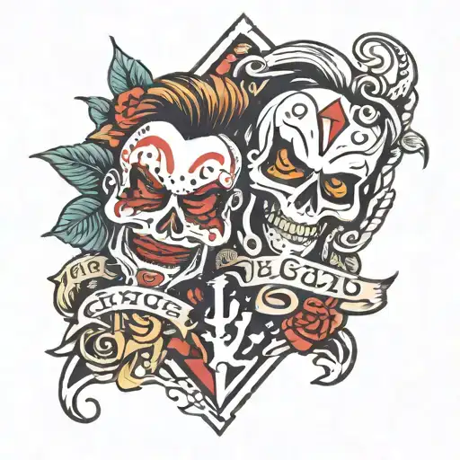 laugh now cry later tattoo design idea