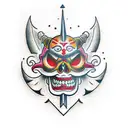 vejigante mask tattoo design idea