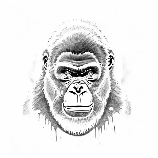 angry gorilla  tattoo design idea