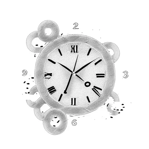 analogue clock daughter birthday  tattoo design idea