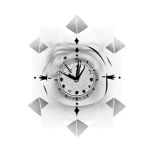 pocket clock daughter birthday  tattoo design idea