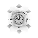 pocket clock daughter birthday  tattoo design idea