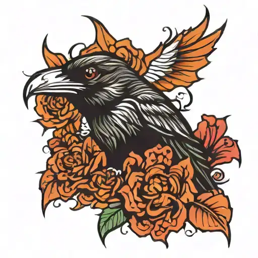 Brandon lee crow face made tattoo design idea