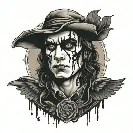 Crow brandon lee Roth face tattoo design idea