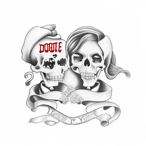 til death do us part love you forever tattoo design idea