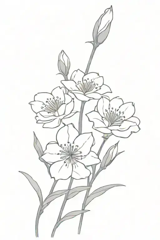 carnation, snowdrop, rose, honeysuckle's tattoo design idea