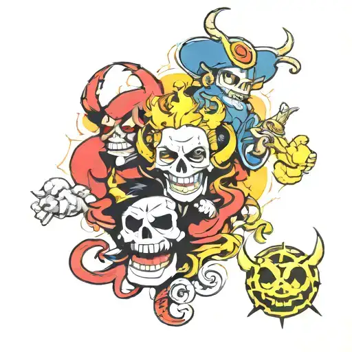 devil and god in one piece tattoo design idea