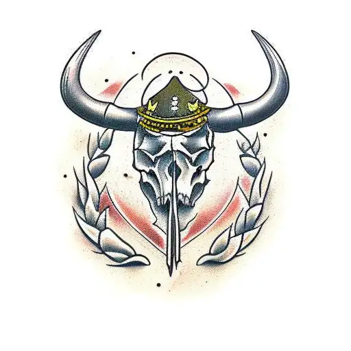 Wild west bull skull tattoo Sticker – VulgrCo