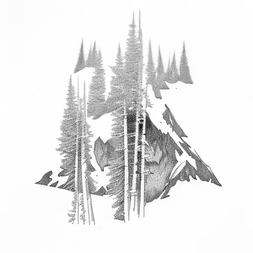 outdoors mountains trees lakes fishing space snowmobiles tattoo design idea